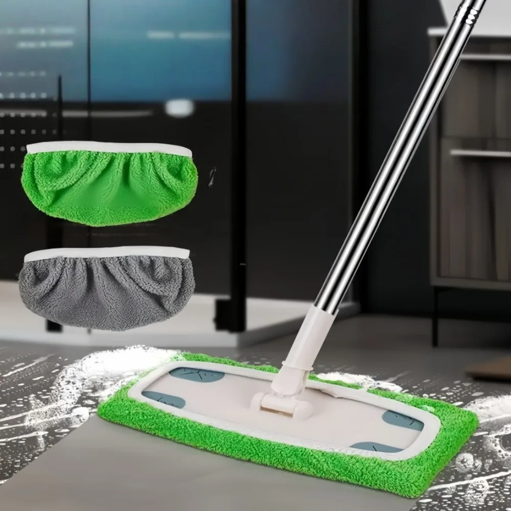 4 Peças de Refil de Mop de Fibra Reutilizável com Alta Absorção de Água, Lavável e de Fixação Firme para Mop Duplo Uso Úmido e Seco