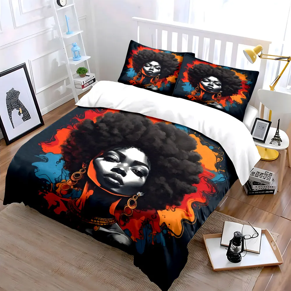 3pcs Dense Curls with Vibrant Colors Duvet Cover Set with 3D Printing Design Soft Polyester Bedding Set All-Season Comfort