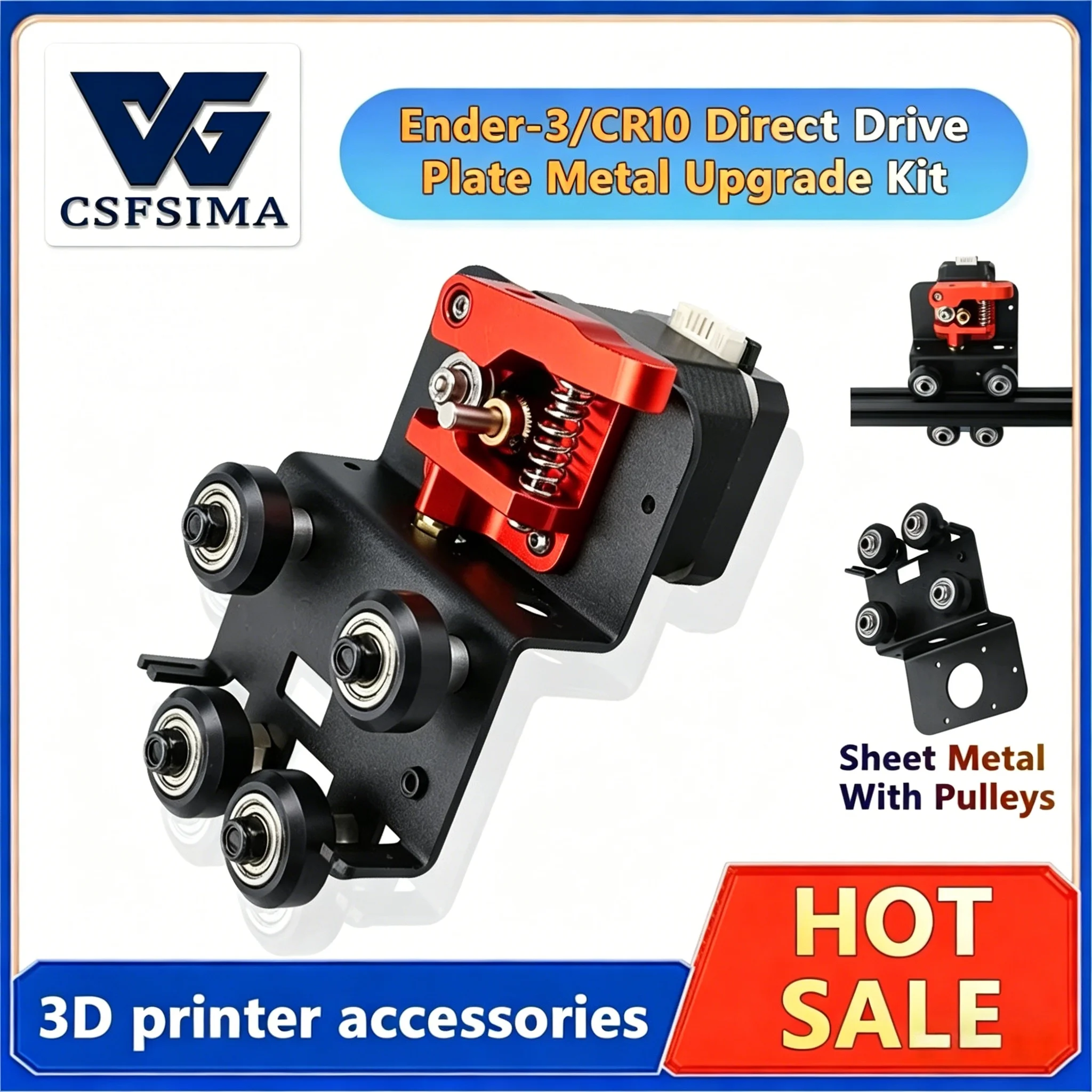 3D Printer Accessories Ender-3/CR10 Direct Drive Plate Metal Upgrade Kit for CR10 Ender 3 Direct Extruder Adapter Back Plate