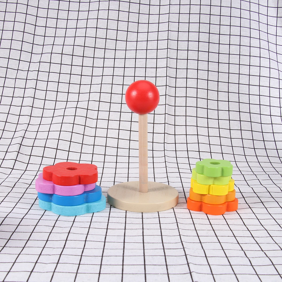 Visual Stimulation Toy Wooden Block Stacking Memory Development Kids Tower Colorful