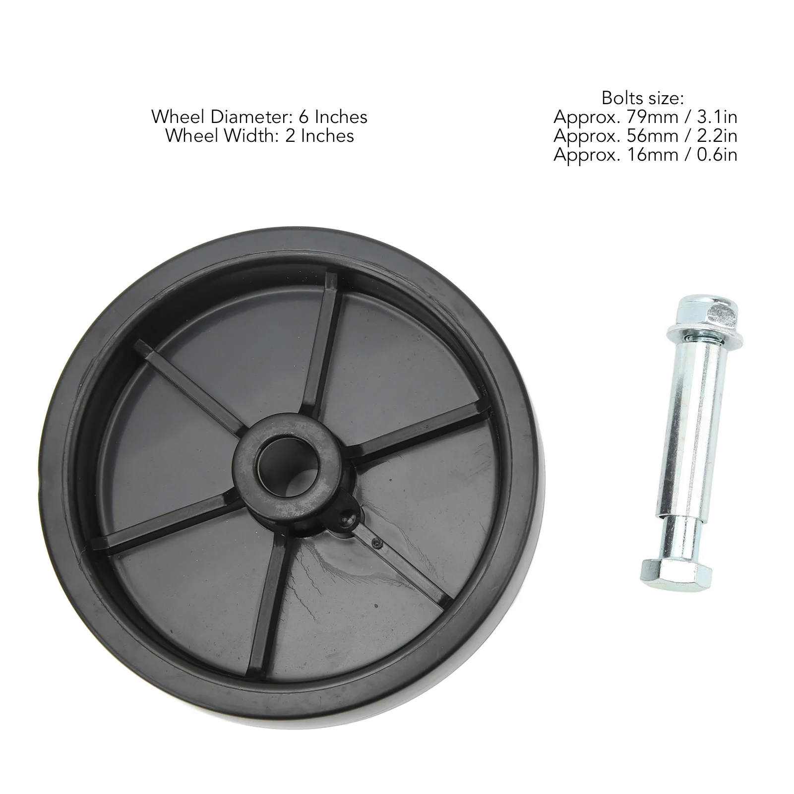 Ruota per cric per rimorchio da 6 pollici Capacità di carico di 1200 libbre Ruota per martinetto resistente alle alte temperature per carrelli camper Ruota per cric per rimorchio