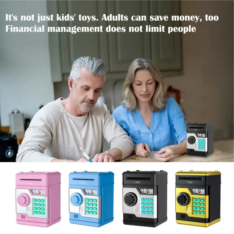 Electronic Coin Money Bank Money Saving Box Mini Atm Machine Creative Toys Money Coin Bank Large Capacity For Change And Cash