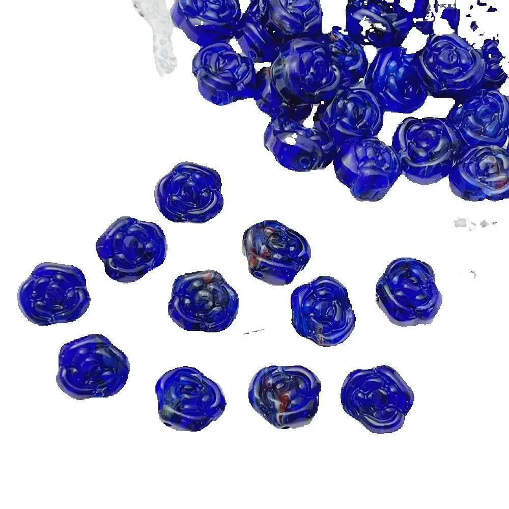 10 sztuk 11mm nowy kolorowy kształt kwiatu Lampwork szklane luźne koraliki Lot do tworzenia biżuterii DIY bransoletki rzemiosło ustalenia — zdjęcie 2
