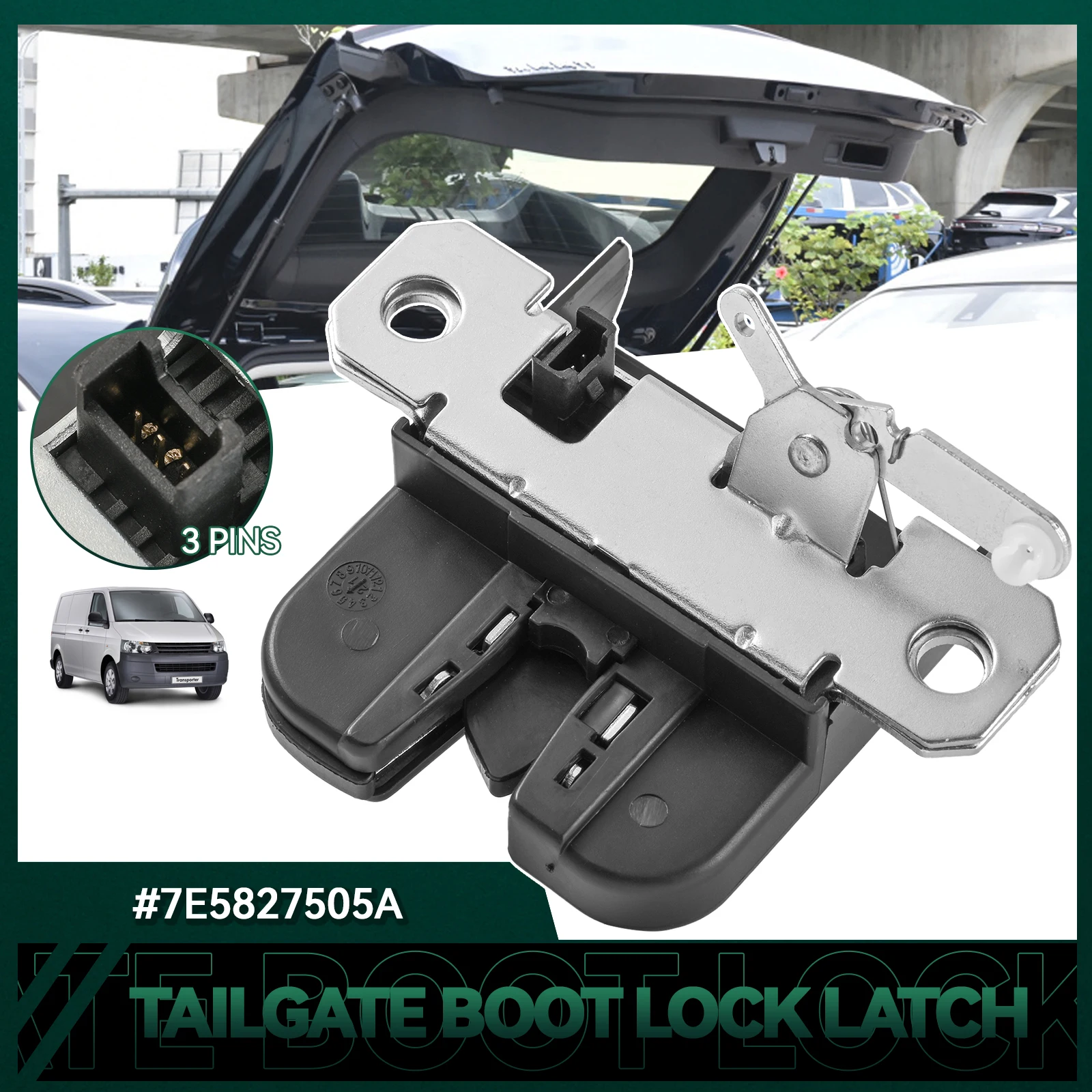 For VW Transporter T5 2003 - ON Campmob 2010 - ON Tailgate Boot Lock Latch Mechanism 7E5827505B 7E5827505A 7E5827505C 7E5827505D