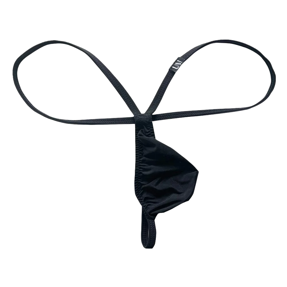 Men's Low-Waist Ice Silk Thongs Ultra Soft Pouch Sexy Breathable Quick-Dry Sissy Underwear for Men