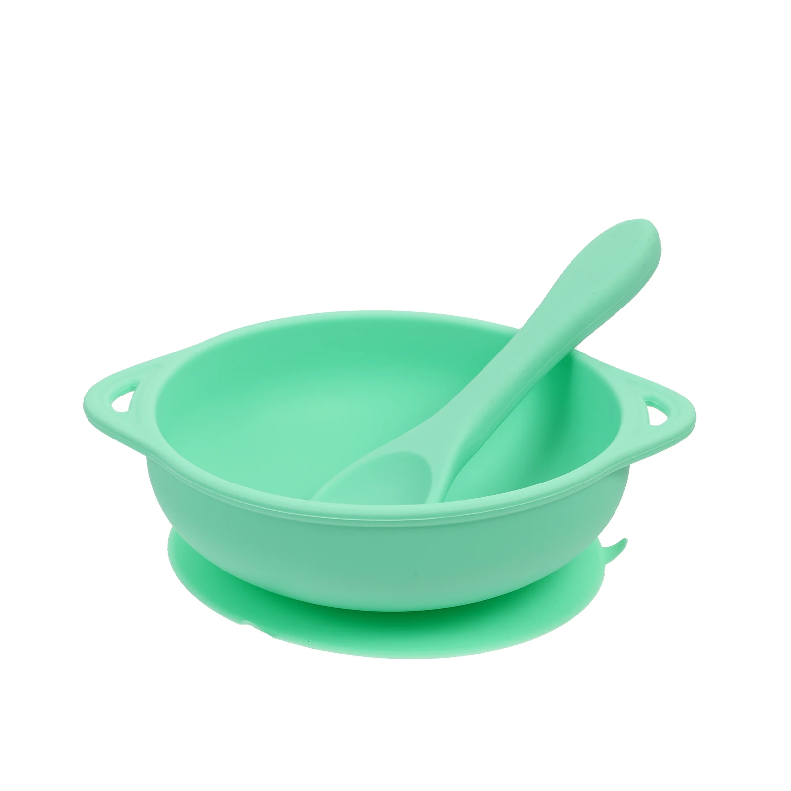 

Silicone Suction Baby Bowls Green Toddler Plates Feeding Bowl Dishes Anti Tip Design Eating Training Baby