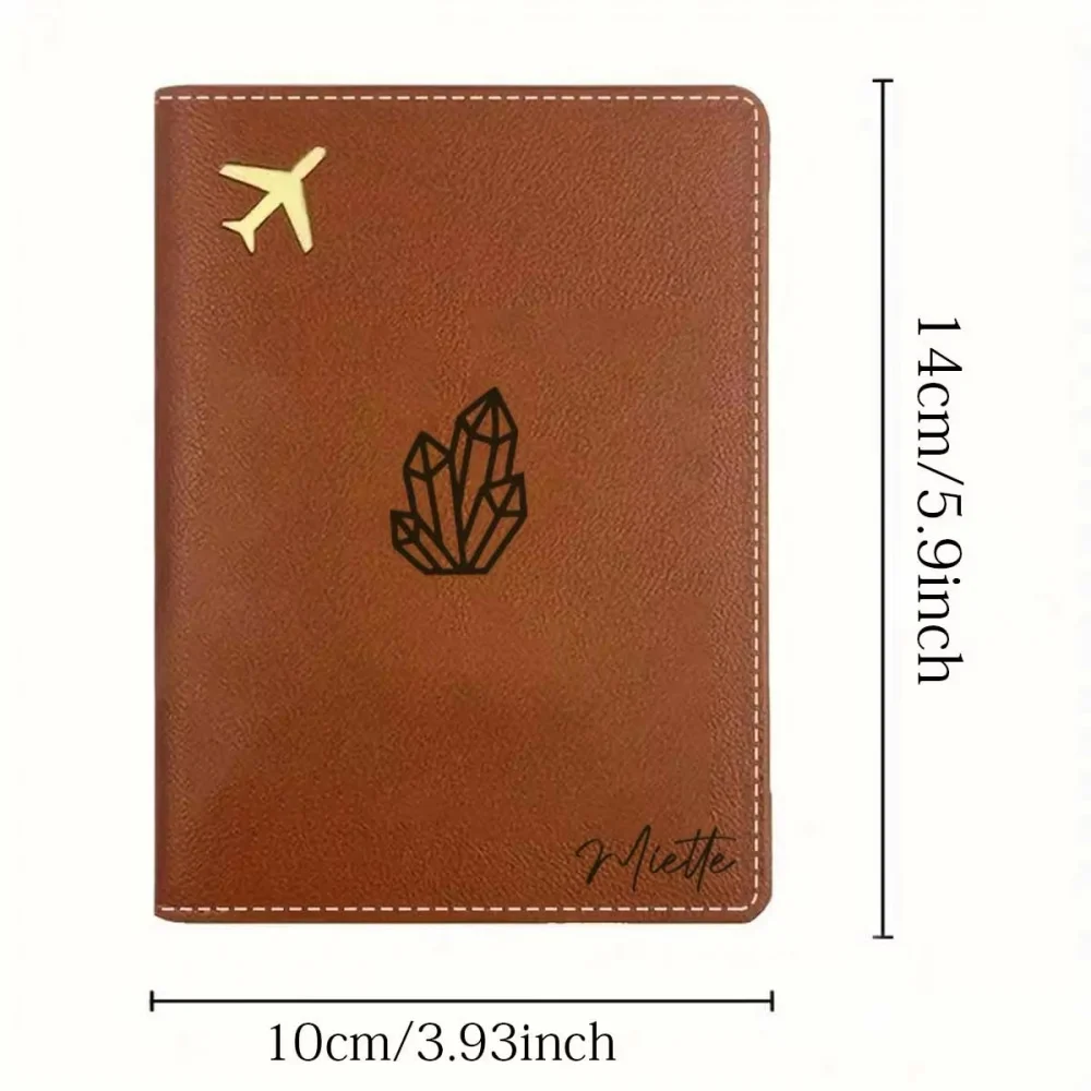 Personalized Name PU Passport Cover, Luxury Leather Style Passport Sleeve, Memory Keepsake Gift For Husband
