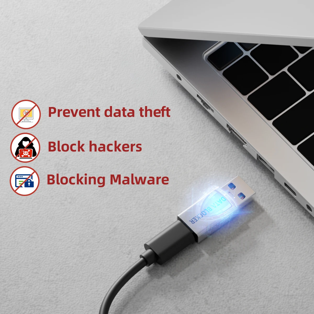 USB A/C To Type-C Data Shielding Adapter Charging No Transmission Shielding Data Anti-Theft Converter for Laptop Phablet Phone