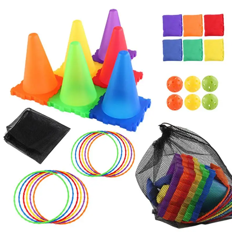 Outdoor Carnival Games Outside Carnival Games Combo Set Throwing Rings Bean Bags LED Cones Fun Carnival Party Games For Kids