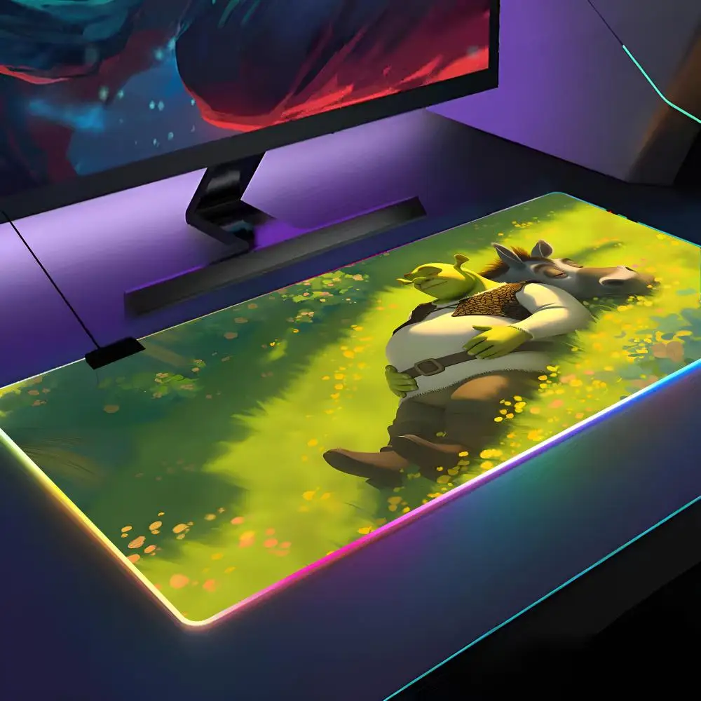 

S-ShrekES Mouse Pad RGB Backlit Mouse Pad Laptop Mouse Pad Laptop Gamer Computer Desk Gaming Accessories