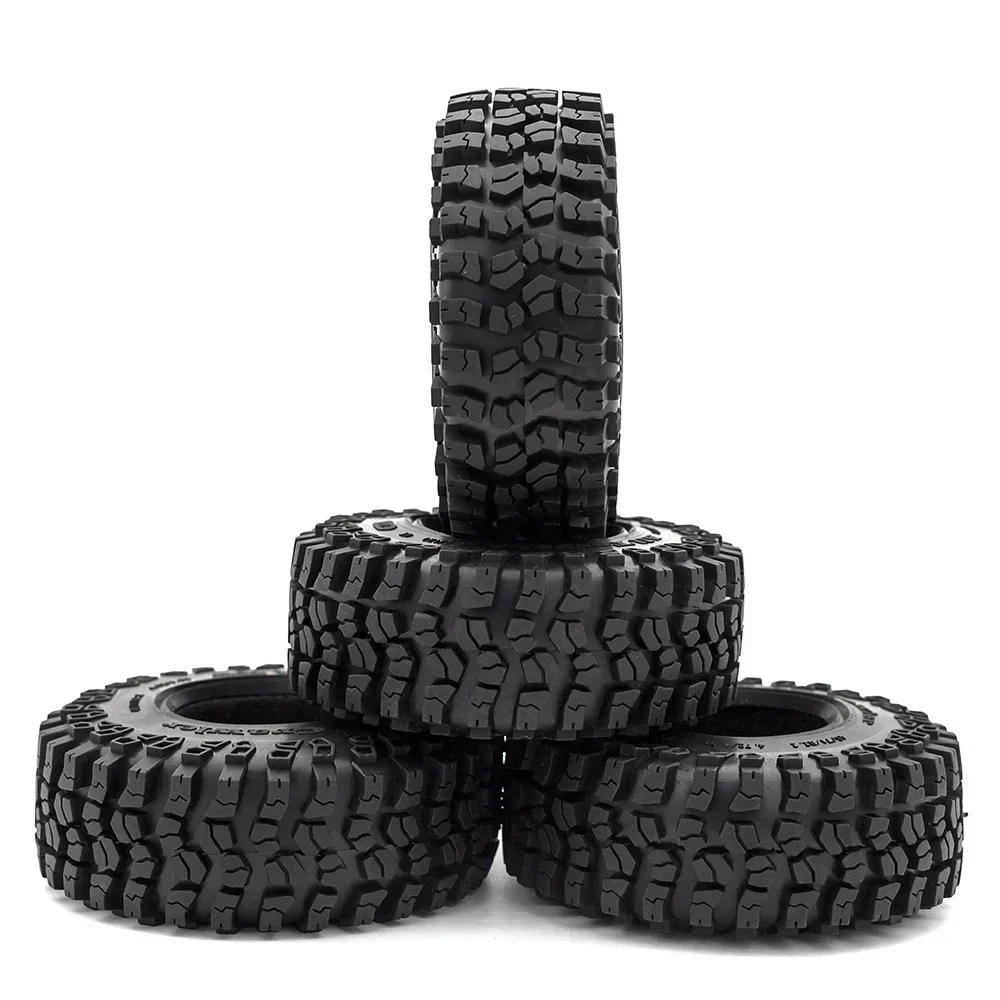 4PCS 125MM 2.2Inch Rubber Wheel Tires Tyre For 1/10 RC Crawler Car Axial SCX10 90046 RR10 Wraith Trxs TRX4 TRX-6