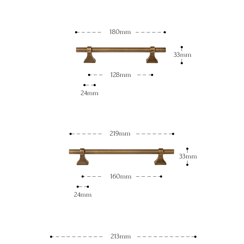 Antique brass drawer handle and T knob — supplier illustration 26