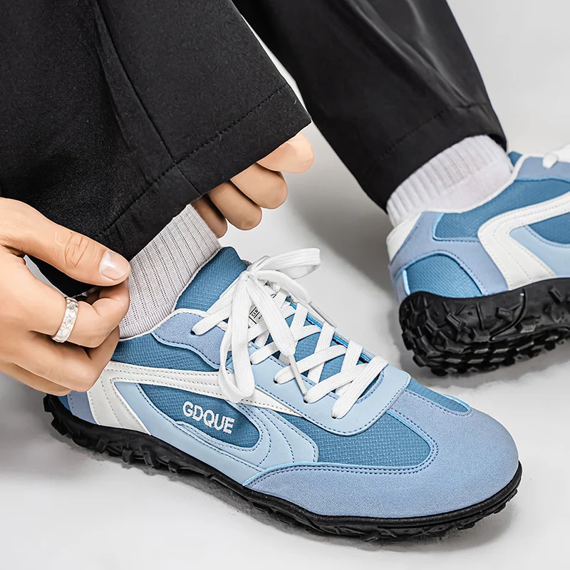 

YRZL Мужская спортивная обувь Синие кроссовки с цветными блоками Нескользящие удобные модные кроссовки для мужчин Прогулочные кроссовки Мужская обувь