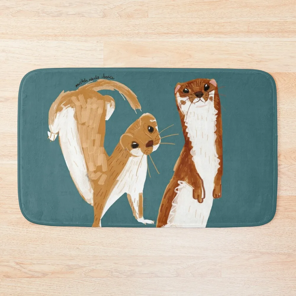

Funny Weasel (Mustela nivalis) Bath Mat Entrance Door Carpets For Bathrooms House Entrance Carpets For Bathroom Mat