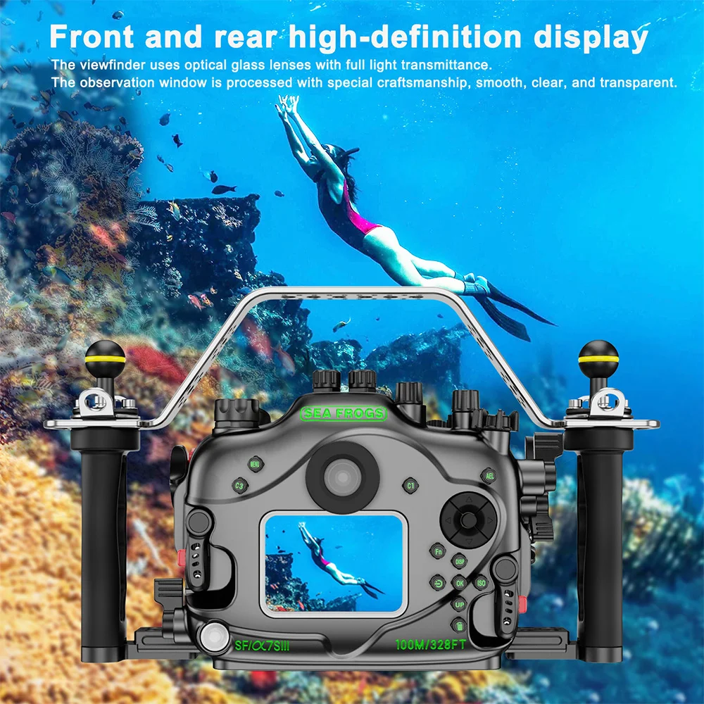 حافظة Searogs لهاتف Sony A7S III 40M/130FT غطاء كاميرا مقاوم للماء إصدارين متوفرة: سبائك الألومنيوم والبلاستيك