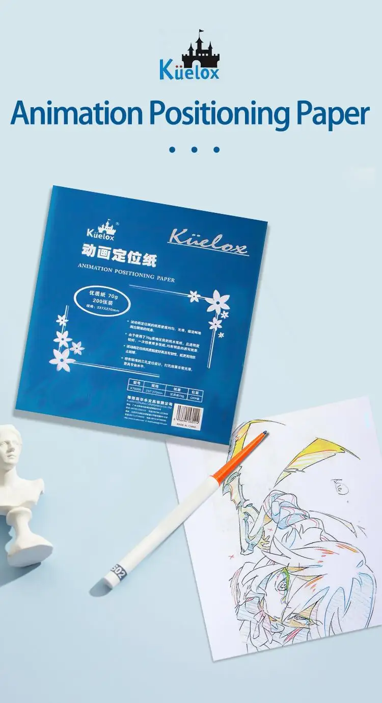 Professionelles Animations-Positionierungspapier Hochfestes Anime-Zeichenpapier für präzises Skizzieren, Comic-Erstellung und Animation – Detail 1