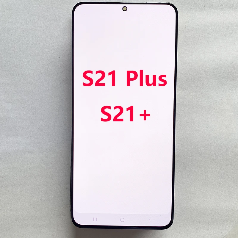 SUPER AMOLED S21 + LCD Voor Samsung S21 Plus Display Touchscreen Met Frame Montage Voor S21 Plus G966F G9960 G996B LCD Reparatie