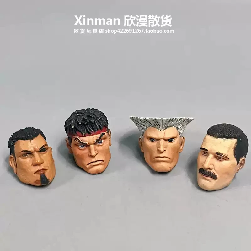 In Stock bulk cargo 1/12 Scale Street Fighter General Head Carving Model Accessories For 6 Inch Action Figure Body DIY Toys