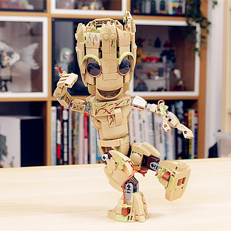 Miniso Marvel I AM Baby Groot стражи галактика Мстители Супергерои модель строительные блоки кирпичи игрушка для мальчиков девочек подарок