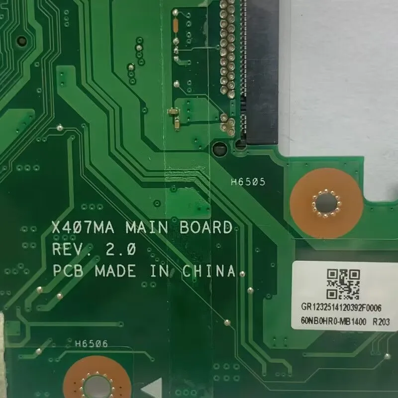 

Высококачественная материнская плата X407MA REV.2.0 с процессором SR3RZ N5000, материнская плата для ноутбука Asus, 100% полностью протестирована, работает хорошо
