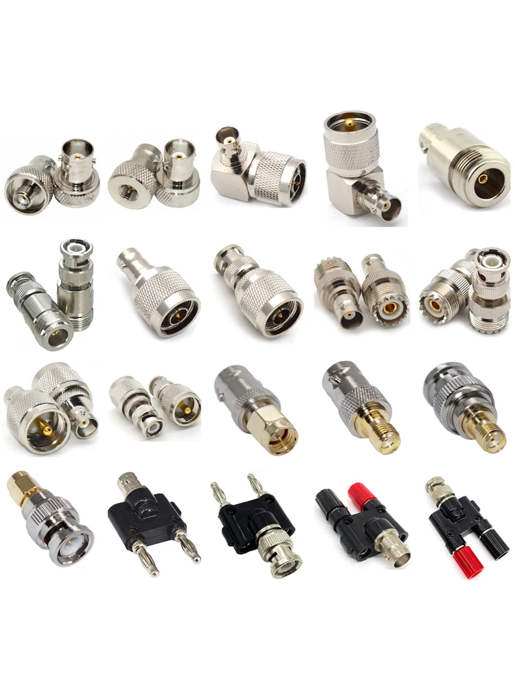 1 Stück Q9 BNC-Adapter Stecker-Buchse auf SMA UHF N-Typ PL259 SO239 BNC BANANA Stecker-Buchse RF-Steckverbinder-Adapter Testkit Kupfer Messing – Detail 2