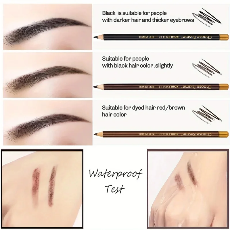 12pcs Borwn/Black/Dark Brown Eyebrow Pencil Sharpener Eyebrow Pencil with Sharpener Eyebrow Line Lasting