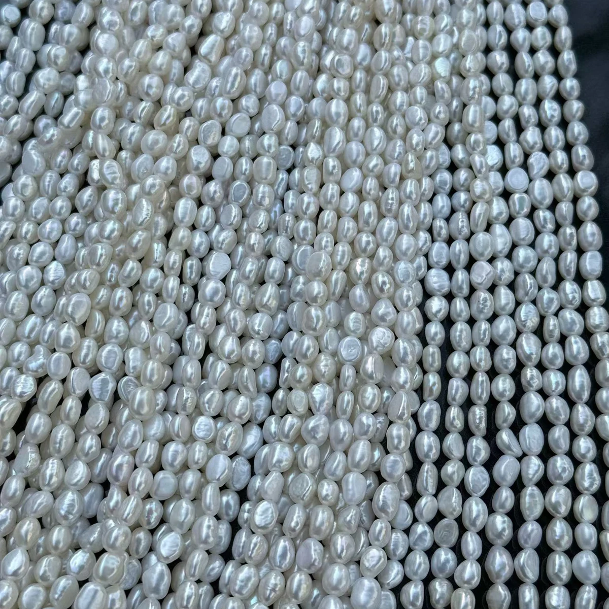 100% Natural Freshwater Pearls 6-7mm Irregular Shaped Through Hole Loose Beads DIY Jewelry Making Necklace Bracelet Accessories