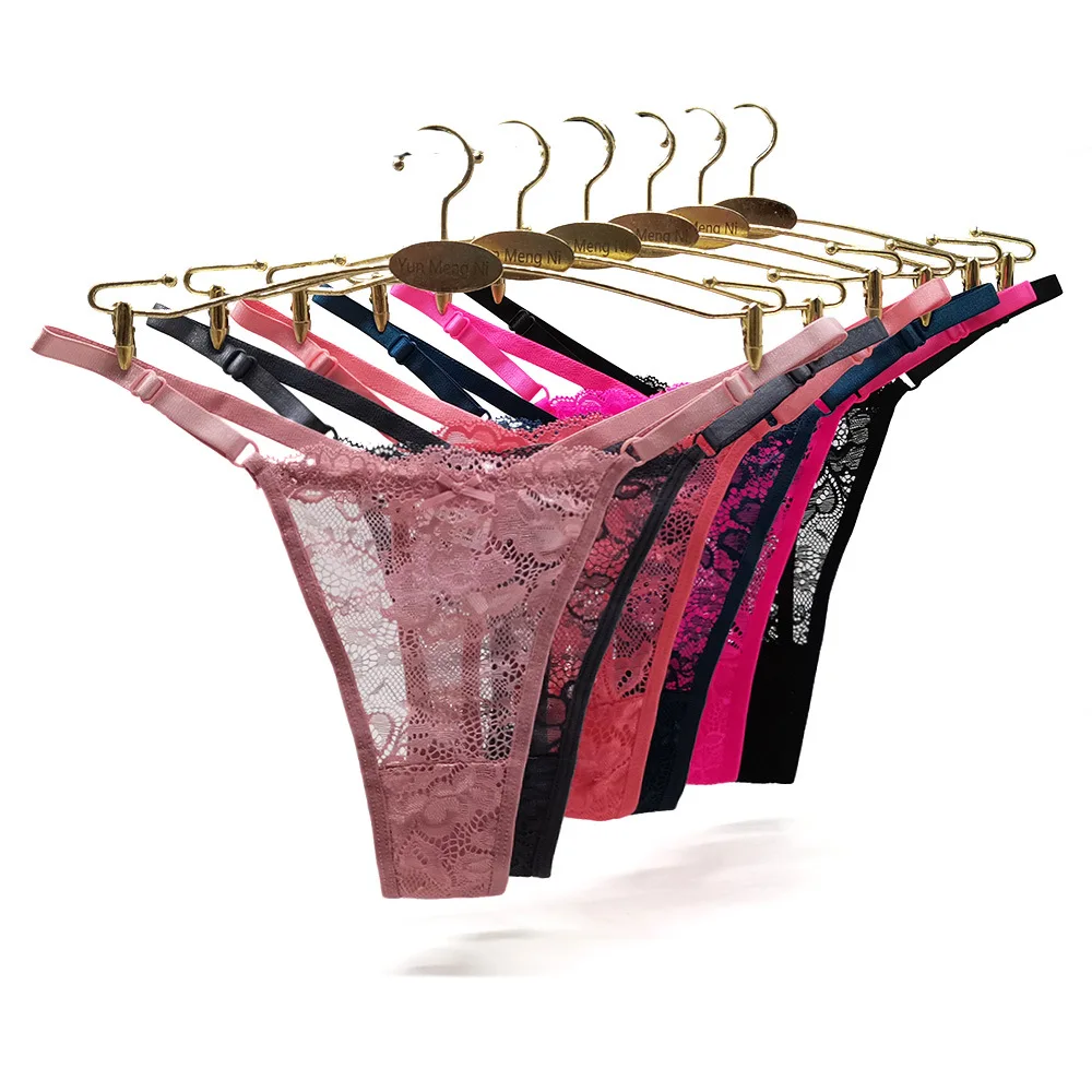 Tanga de algodón para mujer, ropa interior Sexy, Color sólido, lencería íntima