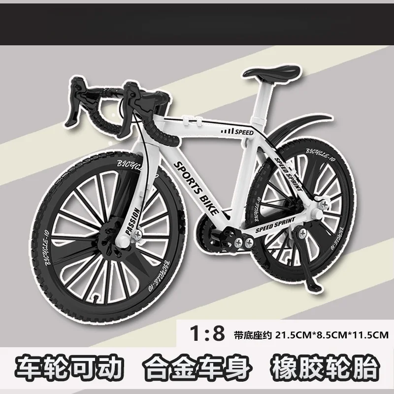 1:8 Mini Model Alloy Bicycle Diecast Decoration Metal Mountain Finger Black Bike Simulation Collection Gifts Toys for boys image 4