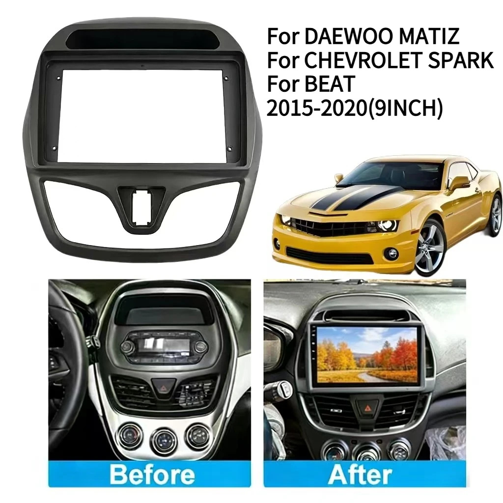 Marco de fascia para coche DAEWOO MATIZ, CHEVROLET SPARK, BEAT 2015-2020 (9 pulgadas) - Kit de panel de montaje para estéreo GPS automotriz