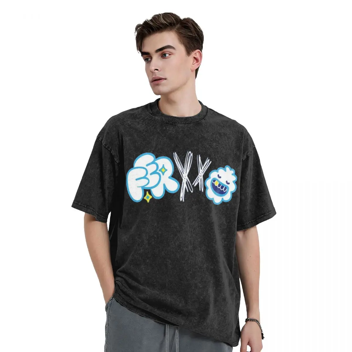 Washed T Shirt Feid Ferxxo Logo Hip Hop T-Shirt Street Music Rapper Streetwear Short Sleeve Summer Tops Tops Tees Men Women