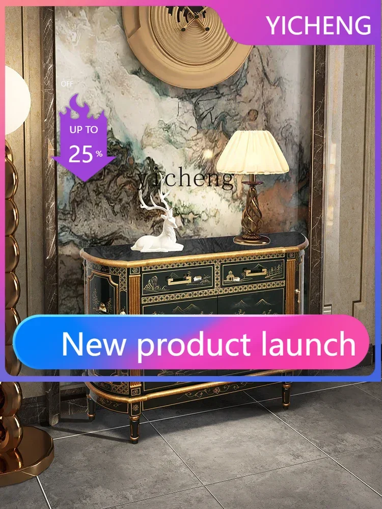 

LYY L New Chinese Style Light Luxury Lobby Entrance Cabinet Painted Sideboard Cabinet Home Curio Cabinet