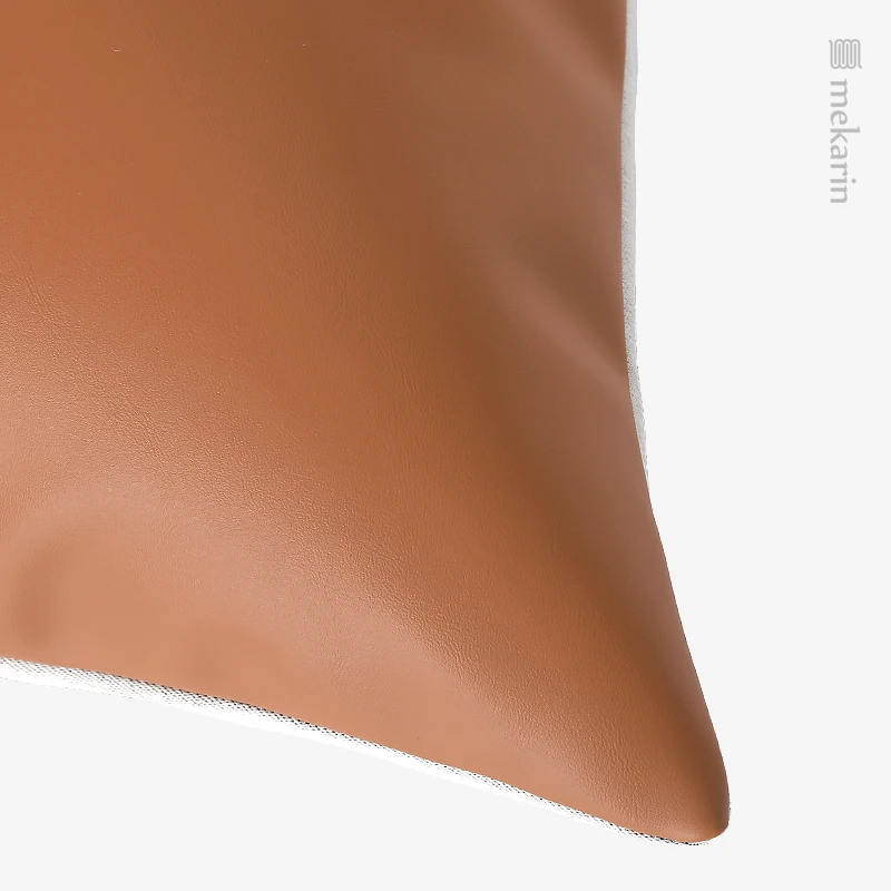 Nordic luxury sofa bed pillow orange leather stitching pillow model bedroom square pillow outdoor garden cushion pillowcase