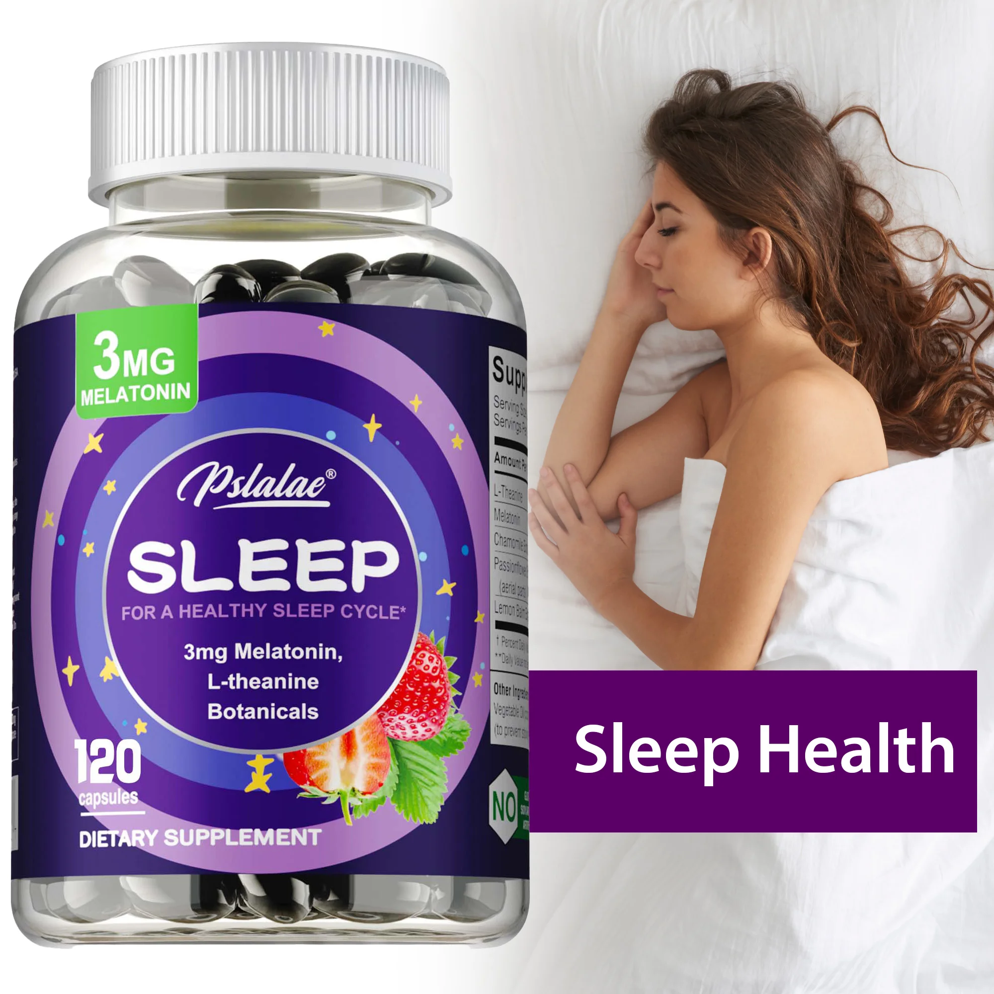 

Sleep Aid Capsules - Relieve Stress, Promote Sleep, Improve Sleep Quality - 120 Capsules