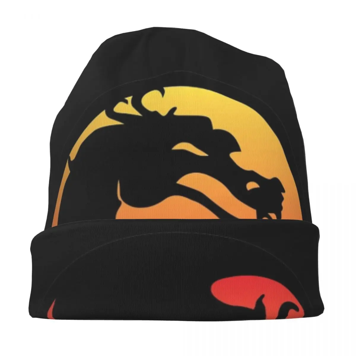 Mortal Kombat Logo Gaming Bonnet Hat Autumn Winter Outdoor Skullies Beanies Hat Unisex Spring Dual-use Caps