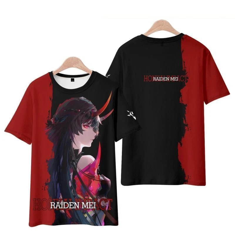 Raiden Mei Honkai Impact 3 Role Playing T-Shirts 3D Print Kid Anime Cartoon Tees Summer Men Women Harajuku Short Sleeve Y2k Tops