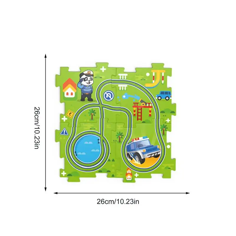 Puzzle Track Car Play Set Puzzle Track Car Playset Educational Railcar Floor Puzzle Toy Puzzle Track Car Playset For Kids