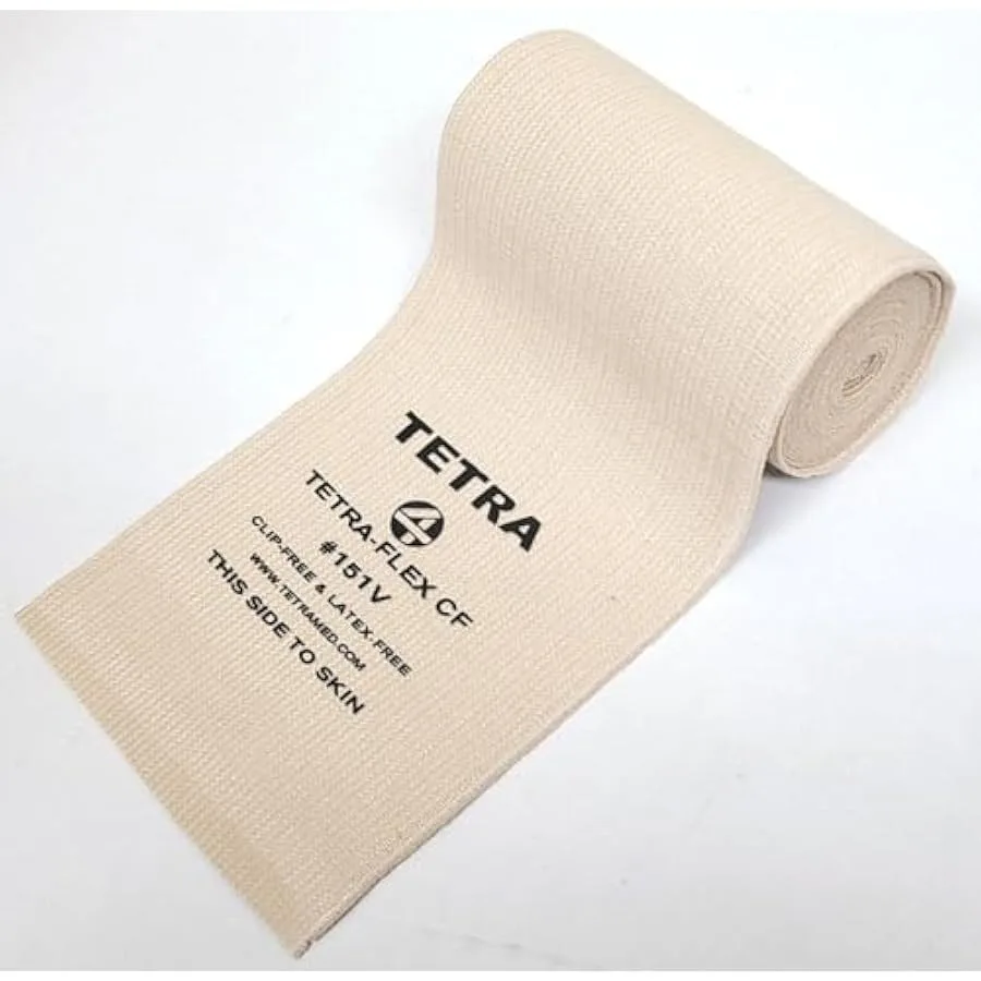 

Tetra-Flex™ CF Clip Free Deluxe Woven Elastic Bandage 4" X 5.5Yd Stretched Length Latex Free Sterile 12 per Box