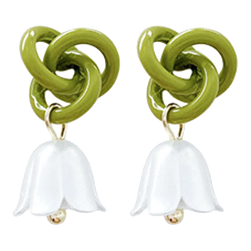 

Trendy Lily of Valley Dangle Earrings Elegant Alloy Drop Pendant Jewelry Lightweight Comfortable Spring Floral for Women