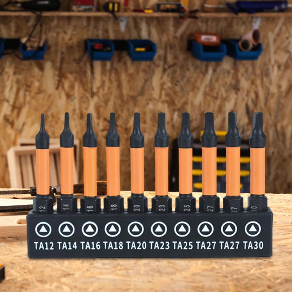 

10 PCS Triangle Screwdriver Set Magnetic Head S2 Alloy Steel Triangle Bit Set Triangle Bits Screwdriver Bit TA12-TA30