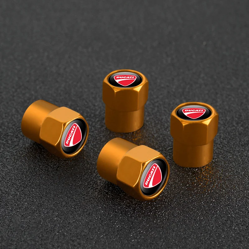 4PCS Aluminum Car Dustproof Cap Tire Wheel Stem Air Valve Cap for Ducati Monster Panigale Diavel Superleggera Scrambler 950 959