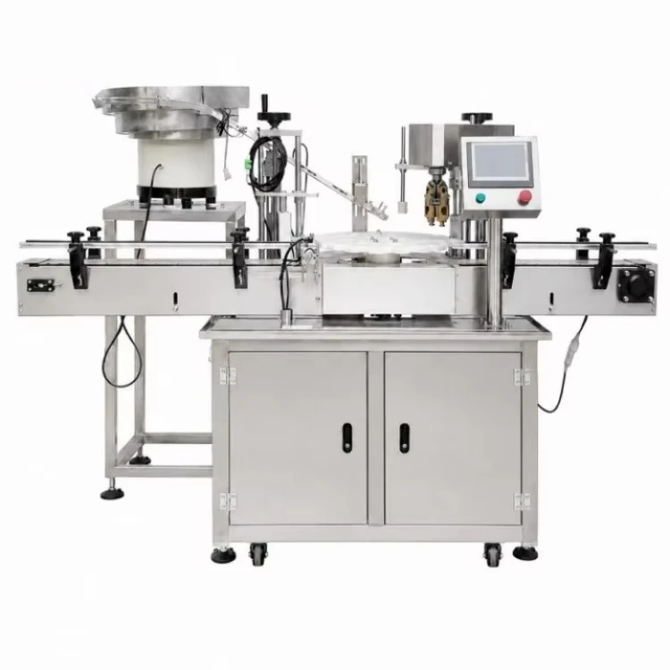 Full Automatic Capping Machine With Cap Feeder,Cosmetic Bottle Cap Screwing Closing Manufacture Machines Price for Sal