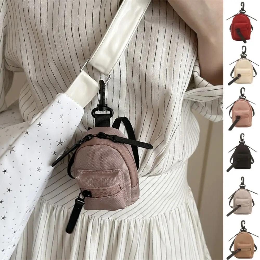 All-match Colorful Mini Backpack Coin Purse Cute Harajuku Mini Canvas Wallet Korean Style Casual Earphone Storage Bag Daily