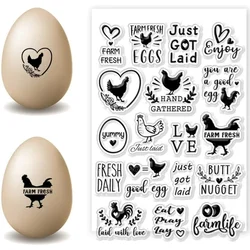 Easter Chicken Background Clear Stamp Words Transparent Stamps Farm Chicken Silicone Clear Stamp Seals for DIY Scrapbooking
