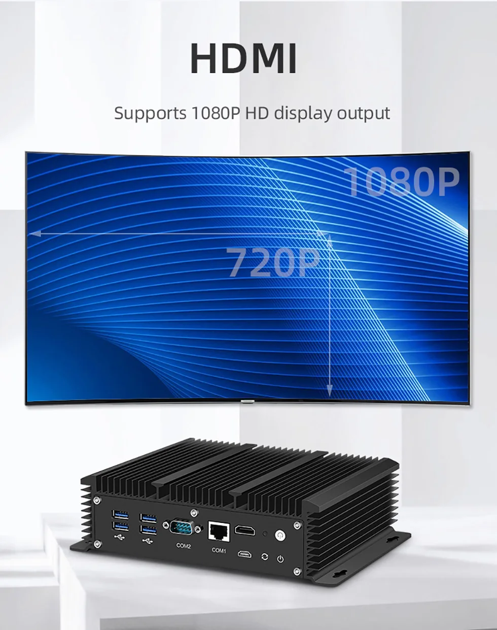 كمبيوتر صناعي صغير Intel-i7-10710U مع 6xRJ45 I225/I226 LAN 4xUSB3.0 2xRS232 يدعم Linux Ubuntu 3G/4G WIFI Windows10 جاهز