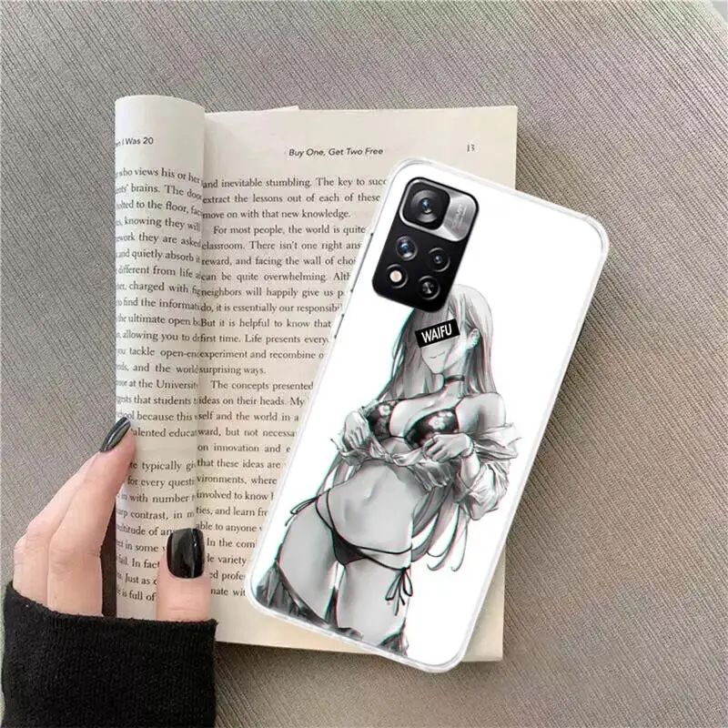 Sugoi Senpai Anime Waifu Sexy Girl Phone Case For Xiaomi Mi 13 11T 11 Ultra 11i 12 12T Pro 12X 10T 10 Lite 5G 9 9T 8 5X 6X Cover