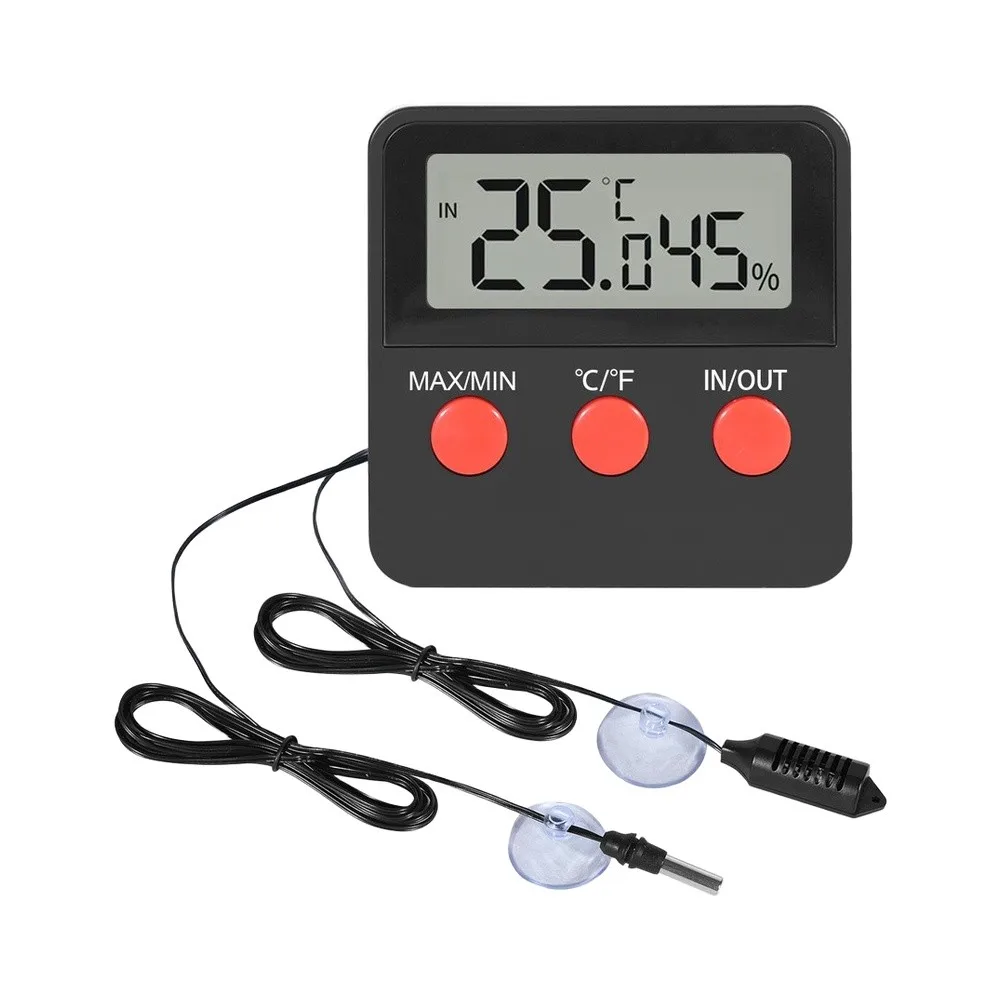Digital LCD Thermometer Hygrometer With Probe Measuring Tool For Outdoor Pet Breeding Hatching Eggs Sensor
