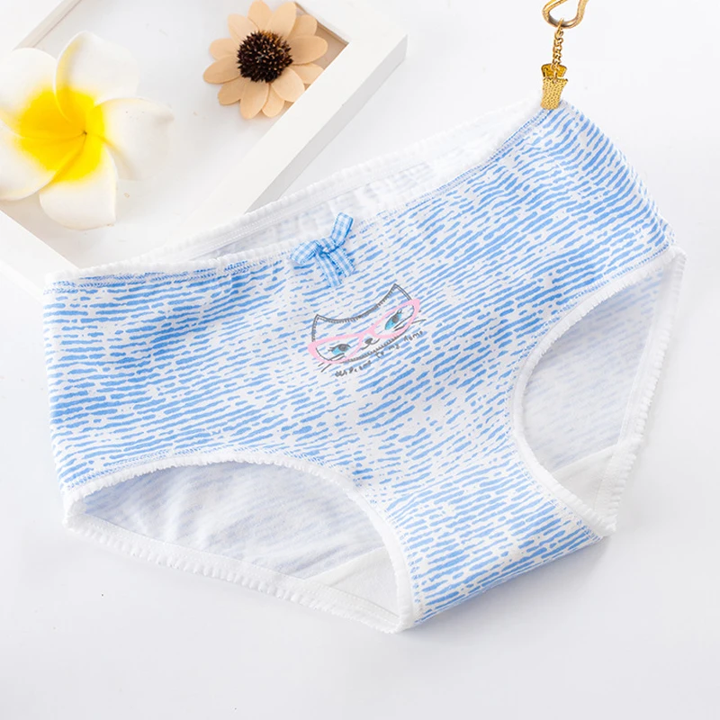 5pcs M-2XL Women\'s Panties Cotton Underwear Breathable Cute Print Briefs Panty Girls Underpants Female Sexy Lingerie Plus Size