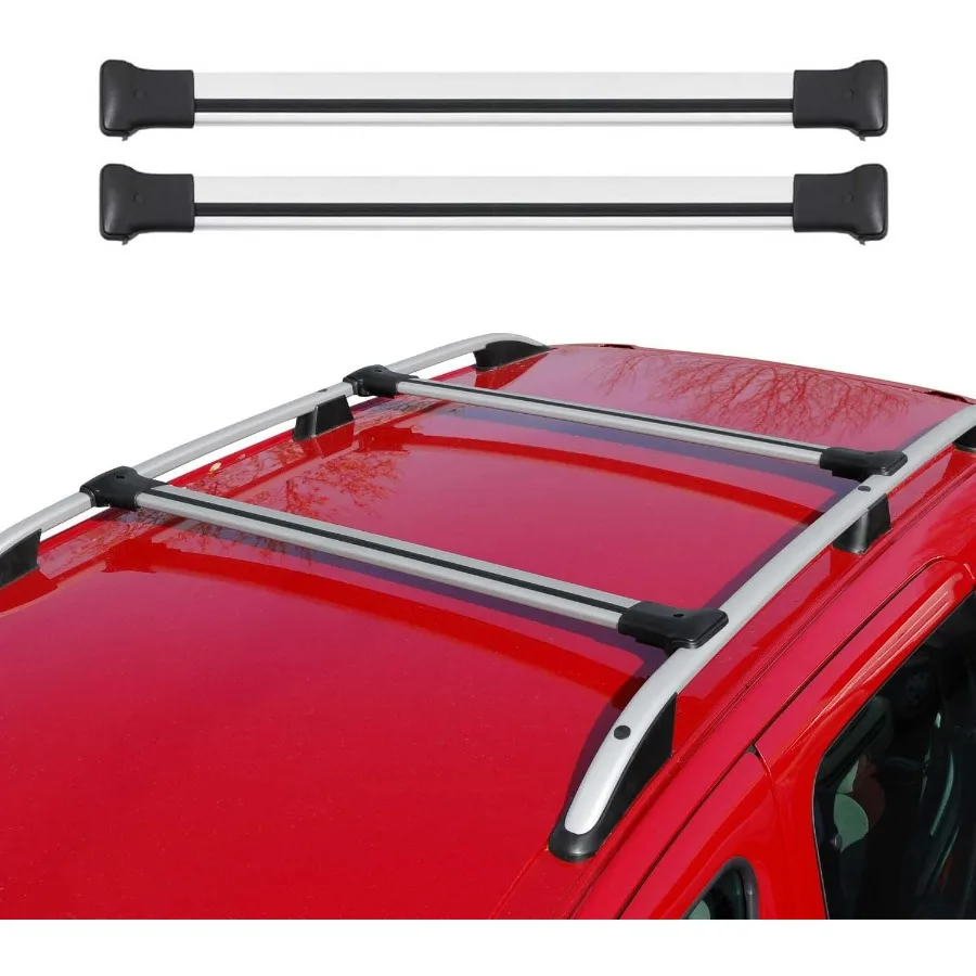 

Поперечные перекладины багажника на крышу для Volkswagen ID.Buzz 20242025, запираемые, емкость 165 фунтов, алюминий, серебристый, 2 шт., подходят для грузовых тележек