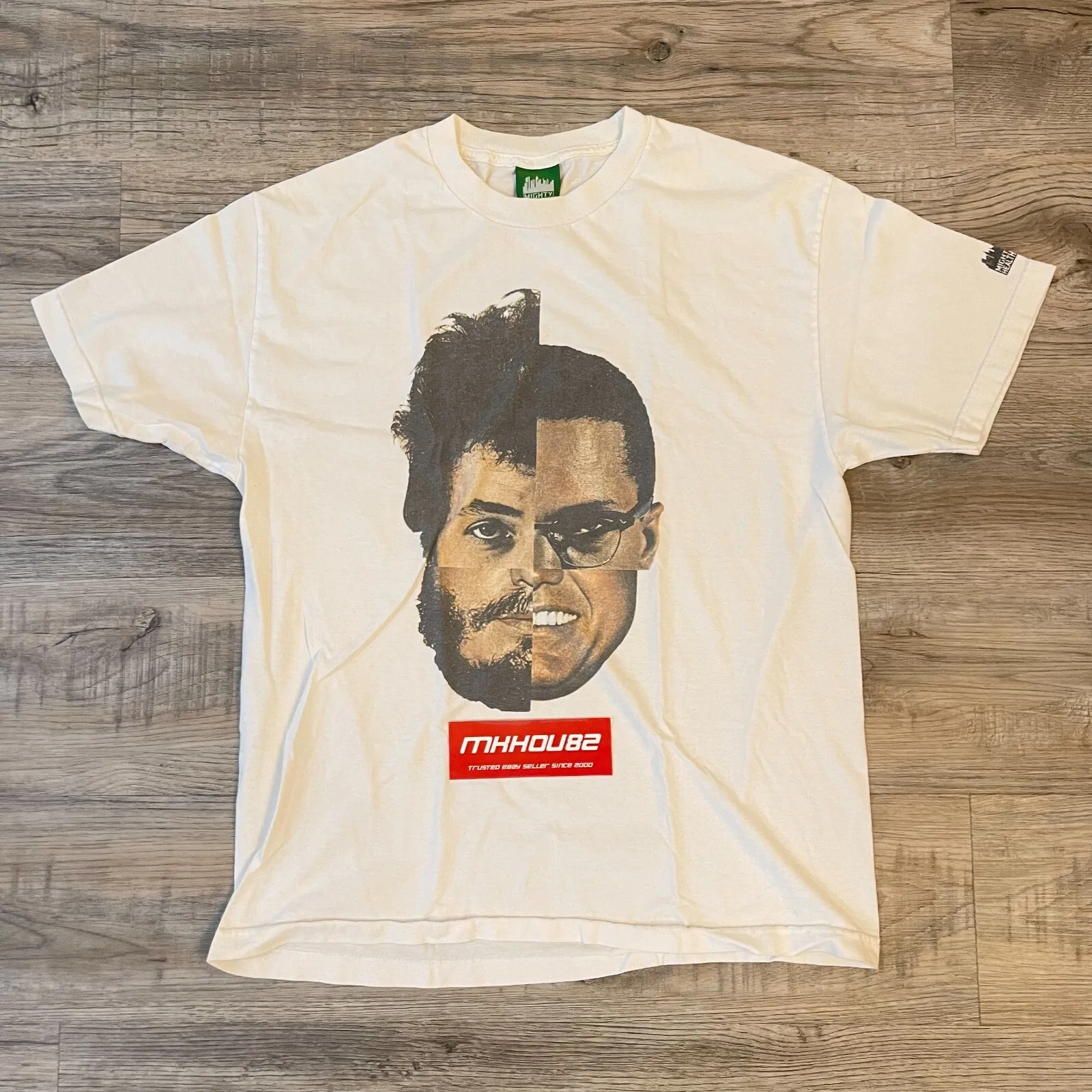 Vintage puissant sain Malcom X Che Guevara T-Shirt blanc version 2006 Sz L